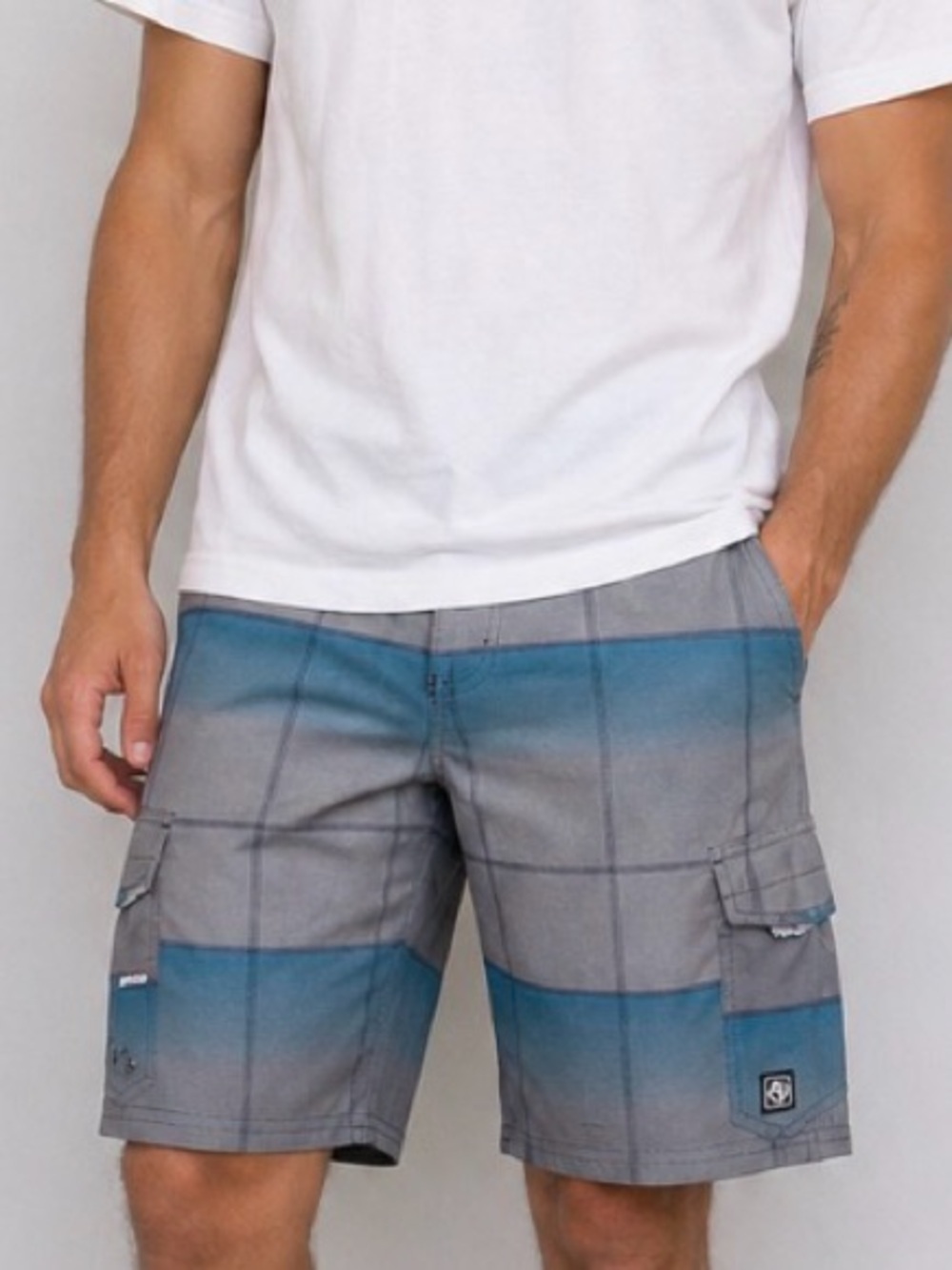 Ocean Current blue and gray men's swim trunks SZ 34"
